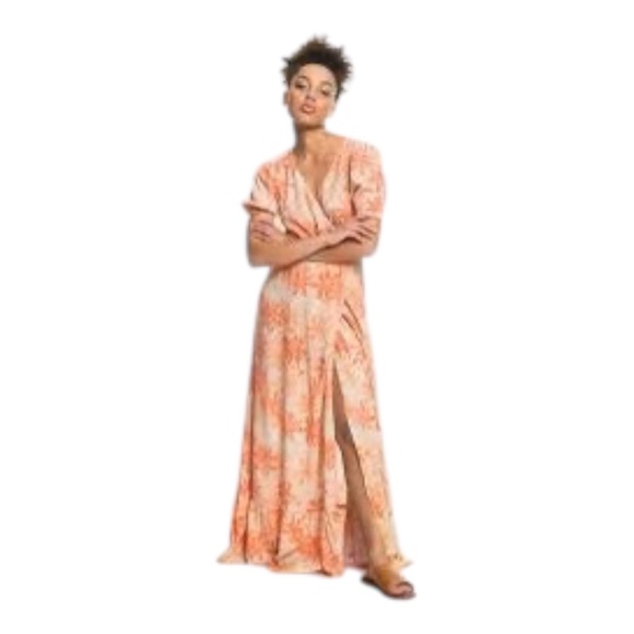 Roxy Maxi Wrap Dress S Floral Slow Down Time - Picture 1 of 7